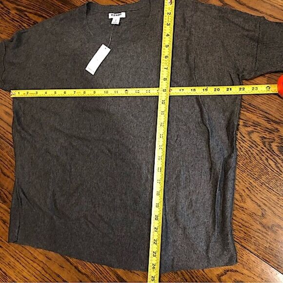 Women’s Charcoal Grey Flat Knit Ribbed Elbow Sleeve Sweater Sz Medium NWT - Picture 6 of 10